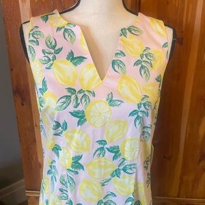 Cynthia Rowley Pink Lemon Print Shift Dress